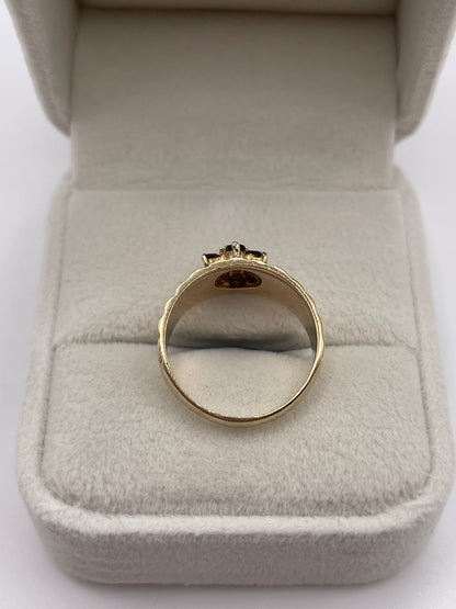 9ct gold garnet cluster ring
