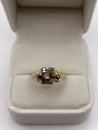 9ct gold Smokey quartz ring
