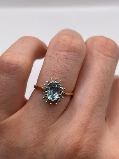 9ct gold topaz and diamond ring