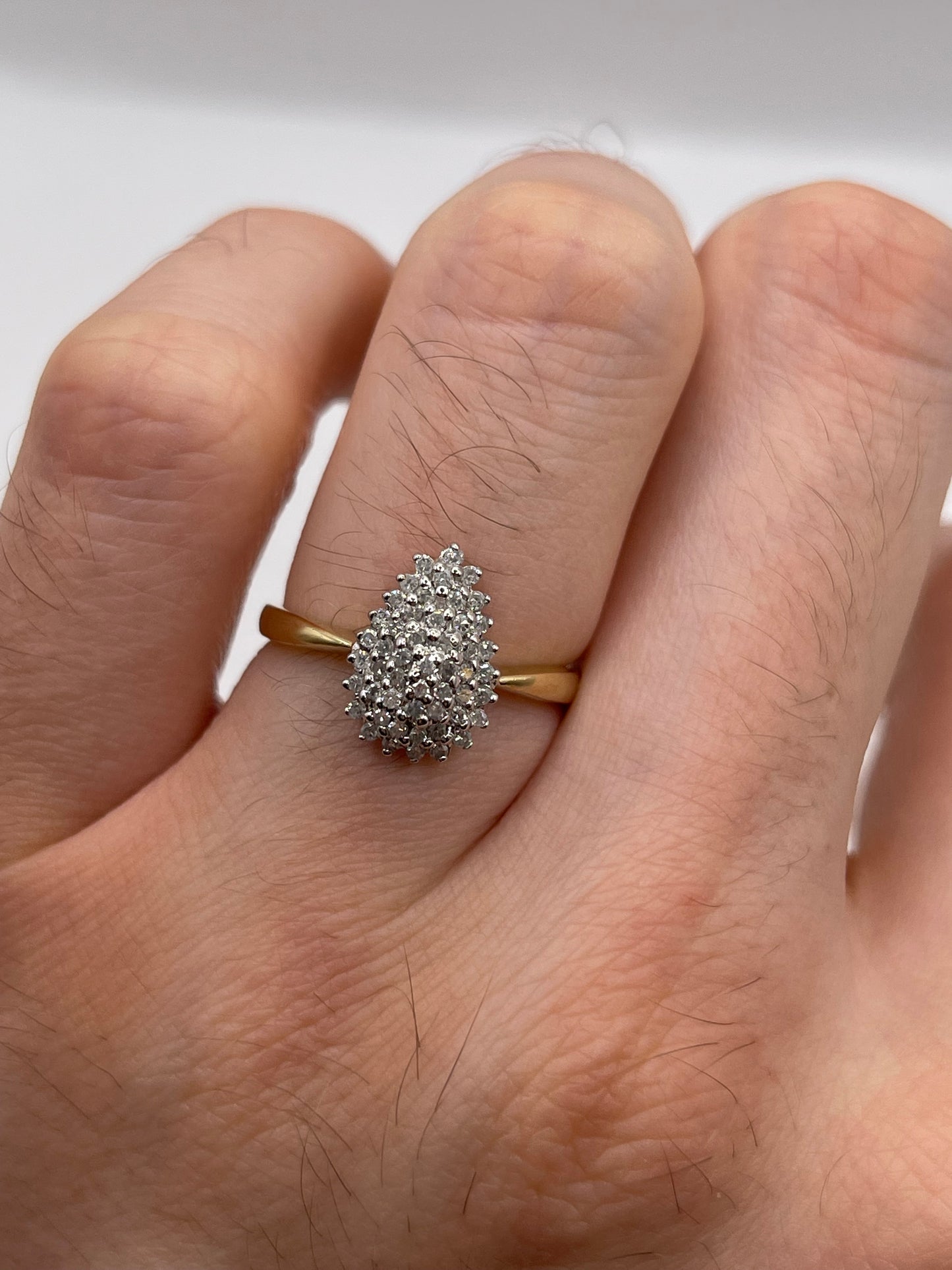 9ct gold diamond cluster ring
