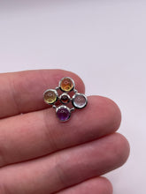 Load image into Gallery viewer, 9ct gold cabochon multi gemstone pendant
