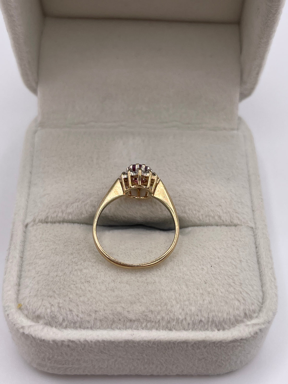 9ct gold ruby and diamond ring