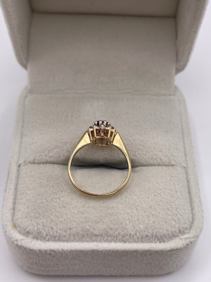 9ct gold ruby and diamond ring