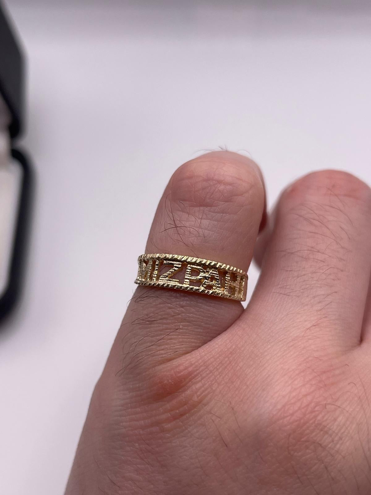 9ct gold mizpah ring