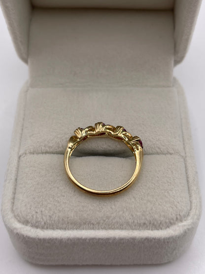 9ct gold ruby and diamond ring