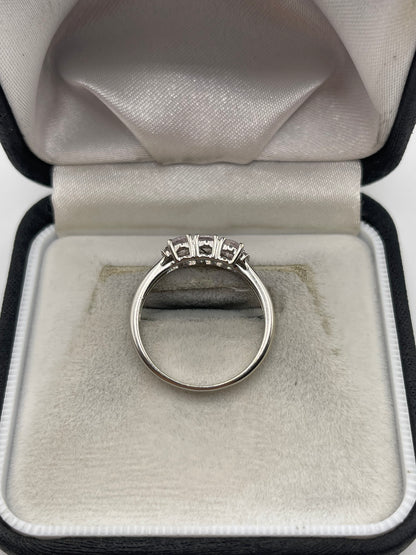 9ct white gold morganite and diamond ring