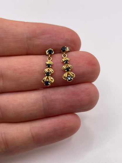 9ct gold sapphire earrings