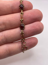 Load image into Gallery viewer, 9ct gold cabochon garnet bracelet
