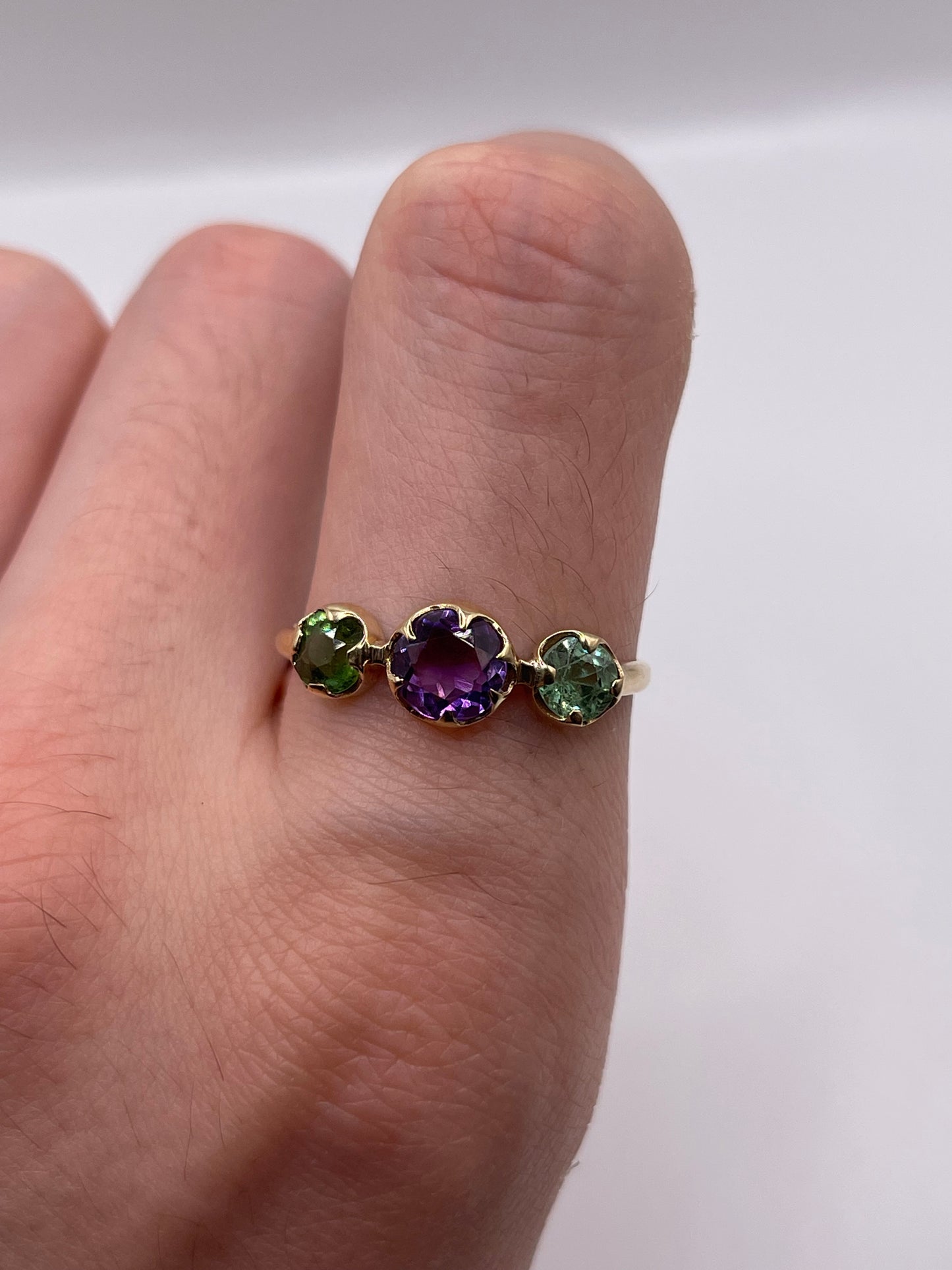 9ct gold amethyst and paste ring