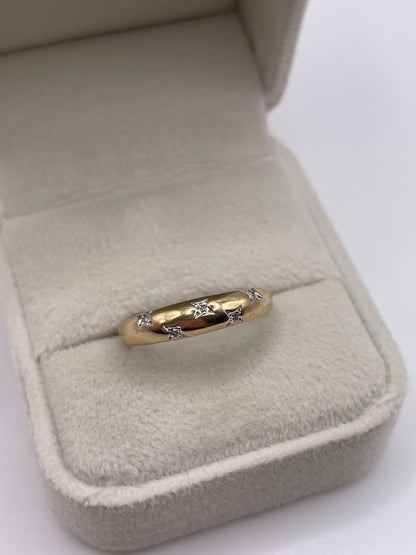 9ct gold diamond star ring