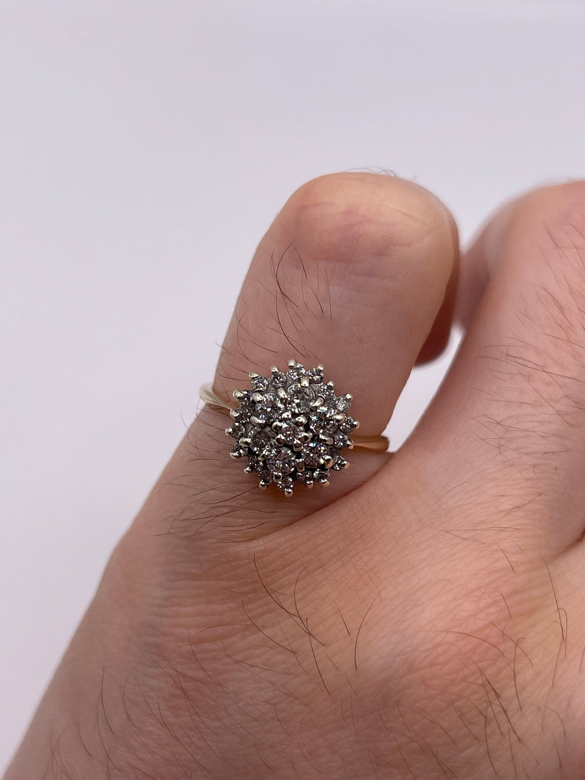 9ct gold diamond cluster ring