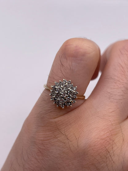 9ct gold diamond cluster ring