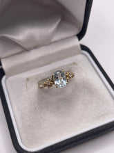 Load image into Gallery viewer, 9ct gold aquamarine and zircon ring
