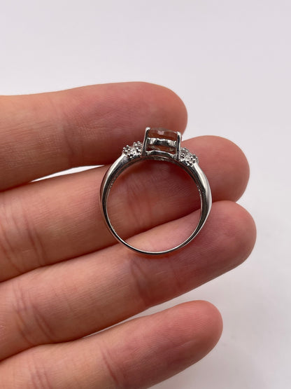 Silver gemstone ring