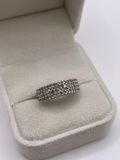 9ct white gold 1.75ct diamond cluster ring