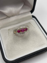 Load image into Gallery viewer, 9ct gold ruby and diamond ring
