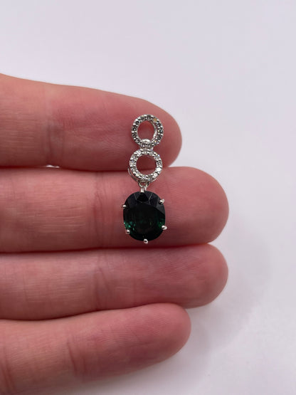9ct gold tourmaline and diamond pendant