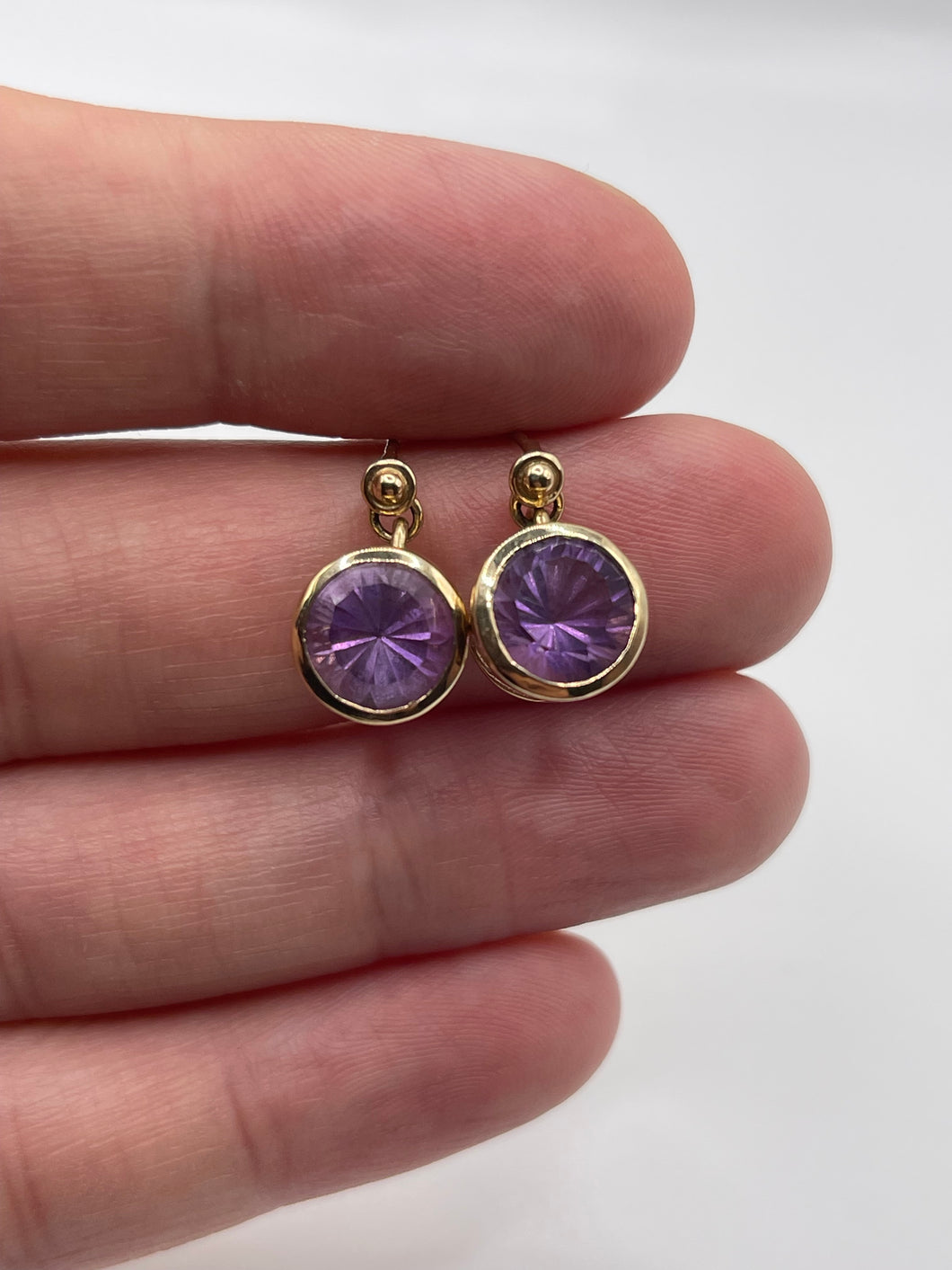 9ct gold amethyst earrings