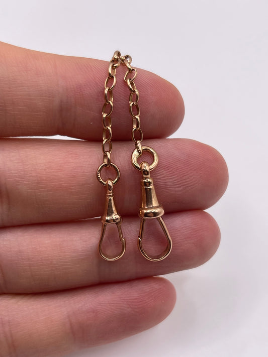 9ct rose gold double dog clip extender