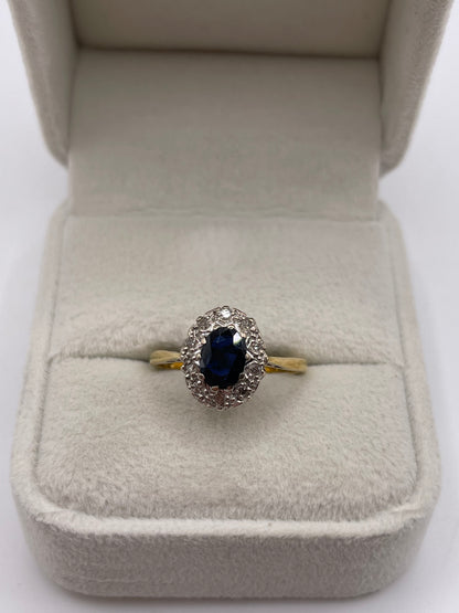 18ct gold sapphire and diamond ring