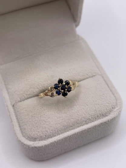9ct gold sapphire cluster ring