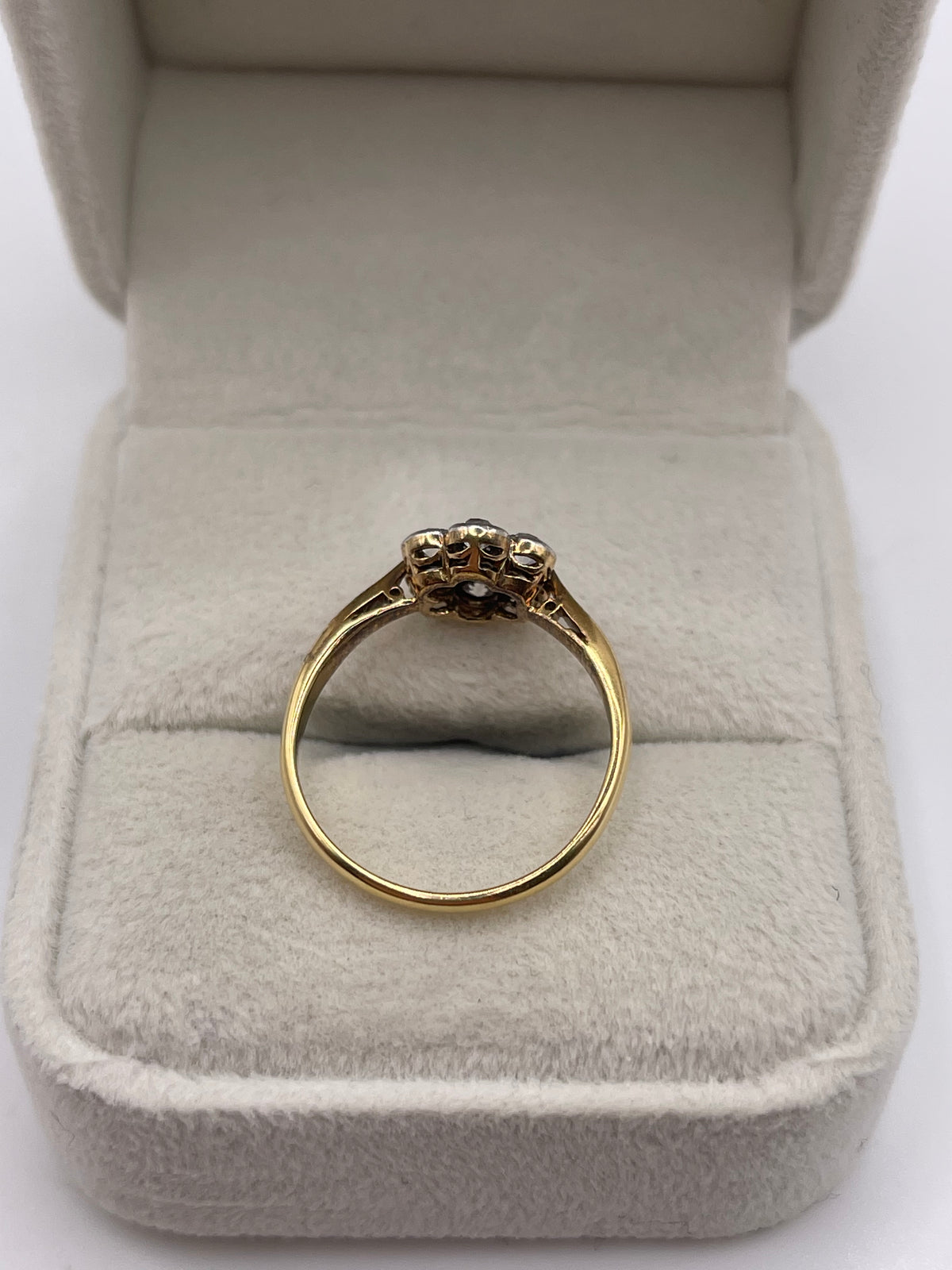 18ct gold old cut diamond cluster ring