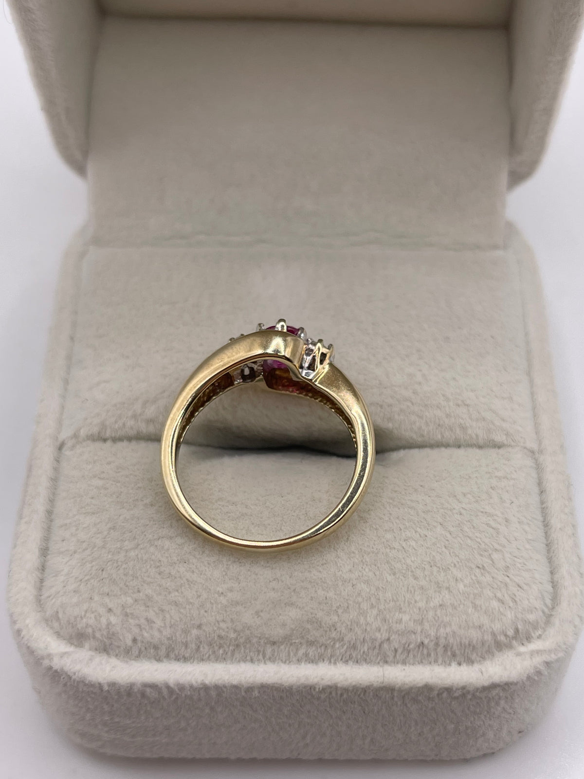9ct gold ruby and diamond ring
