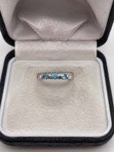 Load image into Gallery viewer, 9ct white gold blue topaz ring
