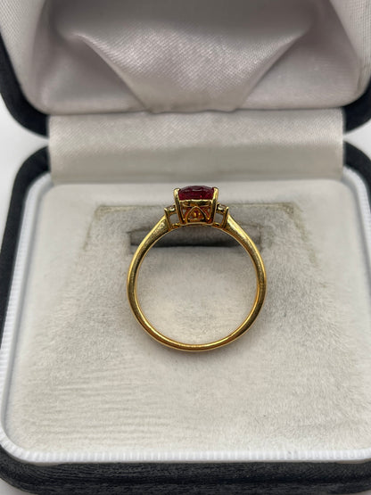 18ct gold tourmaline and diamond ring