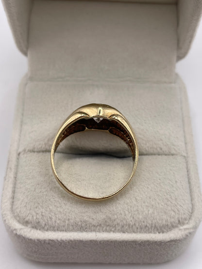 9ct gold cz gypsy ring