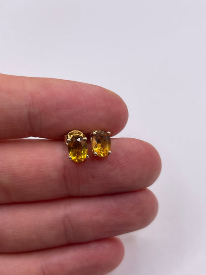 9ct gold citrine earrings