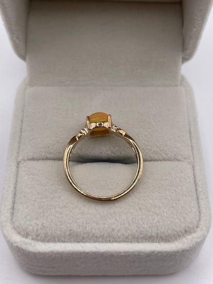 9ct gold opal and diamond ring