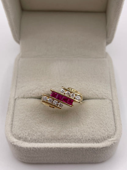 14ct gold ruby and diamond ring