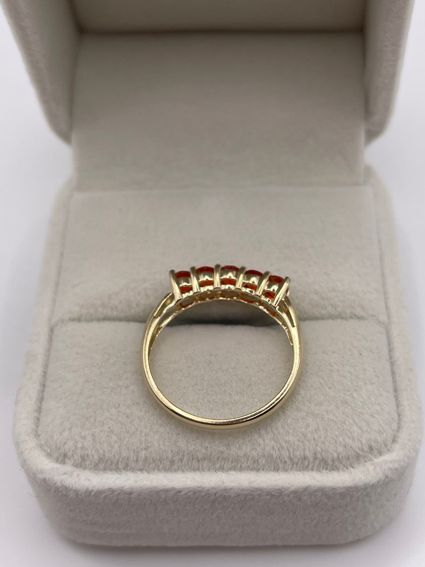 9ct gold fire opal ring