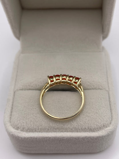 9ct gold fire opal ring