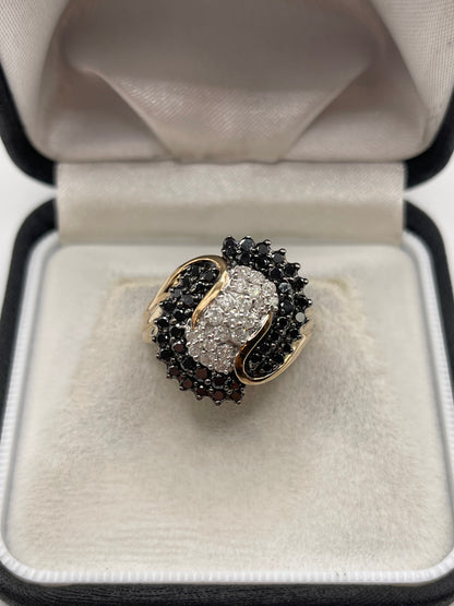 9ct gold diamond cluster ring