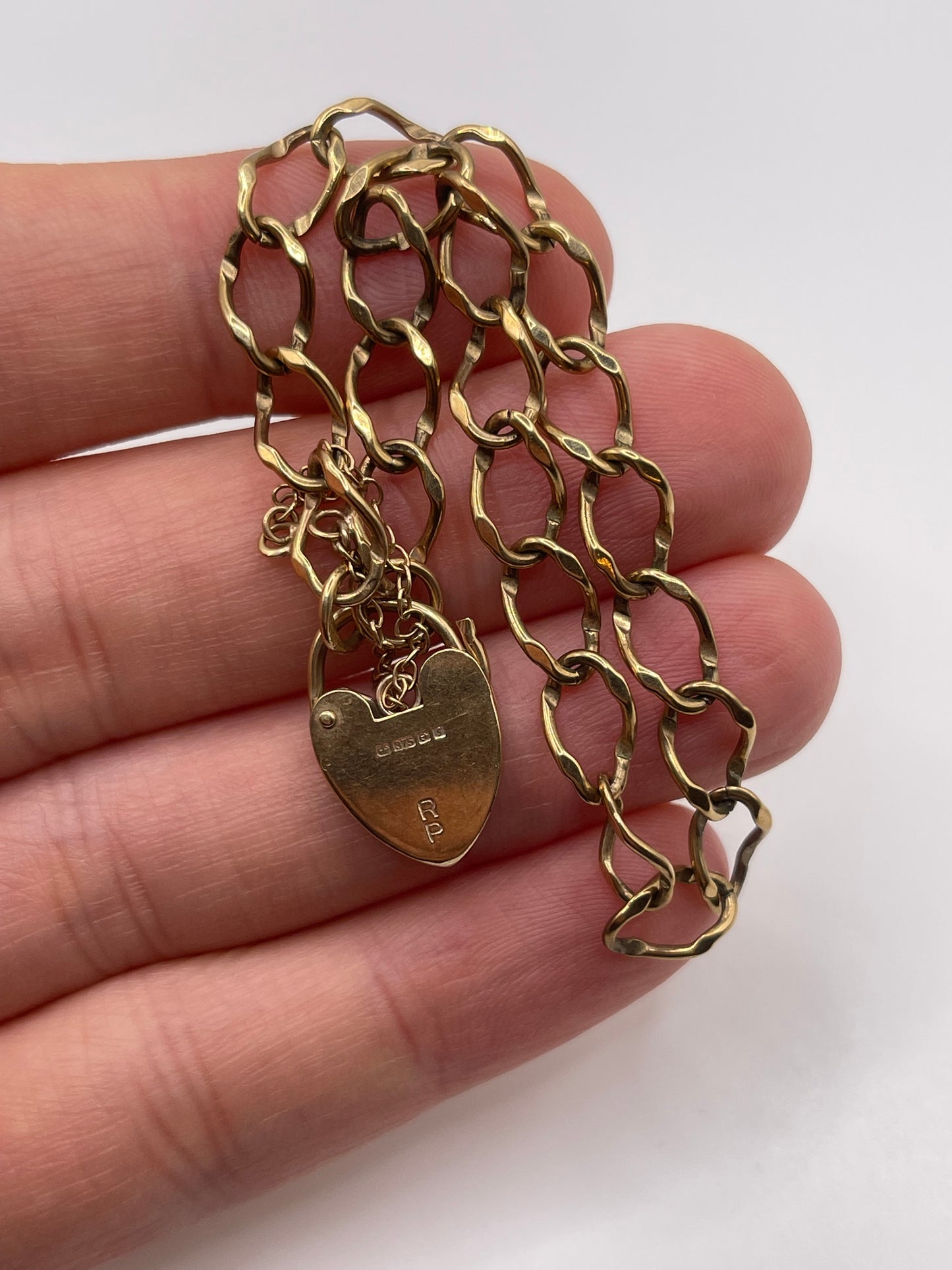 9ct gold padlock bracelet