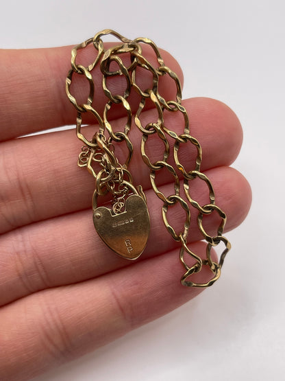 9ct gold padlock bracelet