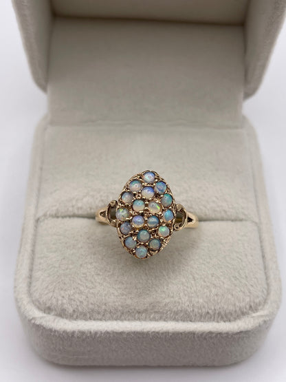 9ct gold opal cluster ring