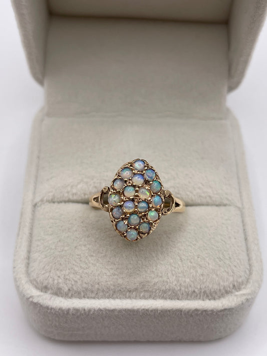 9ct gold opal cluster ring