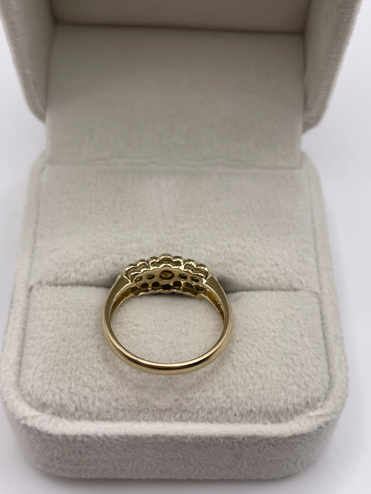 9ct gold quartz cluster ring