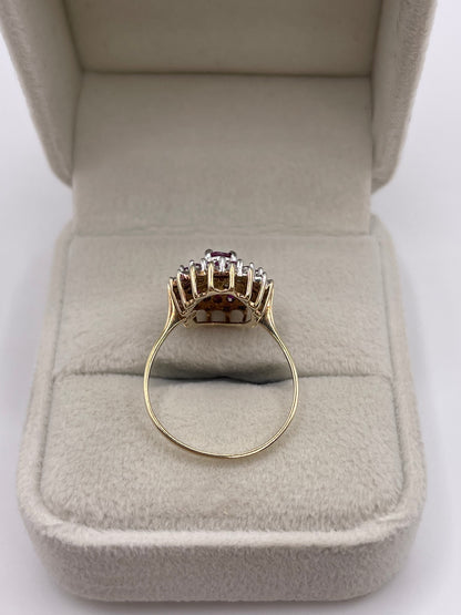 9ct gold ruby and diamond ring