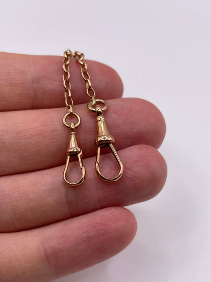 9ct rose gold double dog clip extender