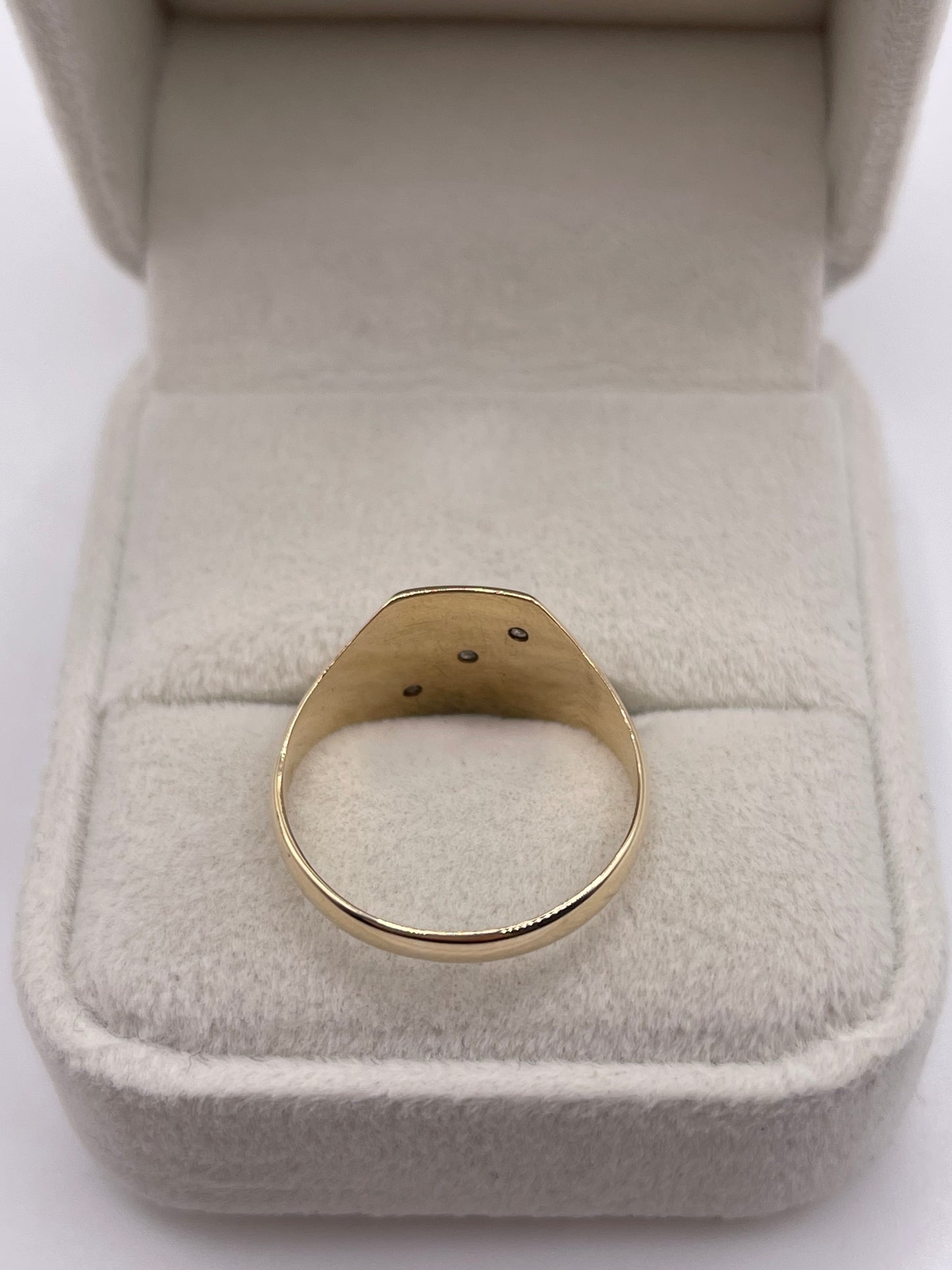 9ct gold diamond signet ring