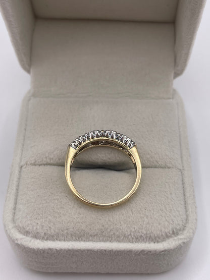 9ct gold aquamarine and diamond ring