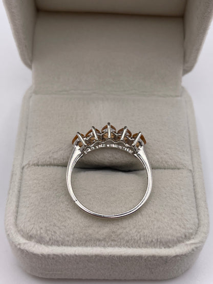 9ct white gold orange sapphire ring