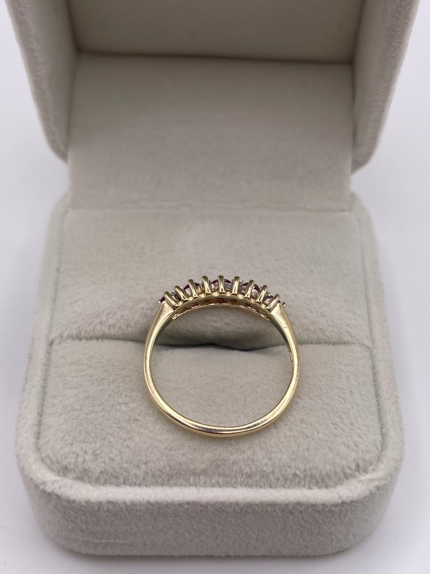 9ct gold ruby and diamond ring