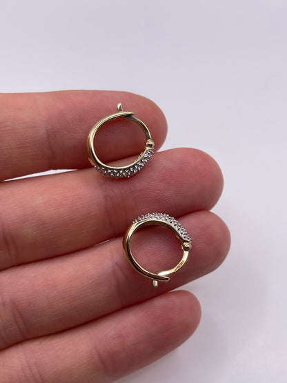 9ct gold diamond earrings