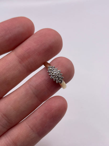 9ct gold 35 point diamond cluster ring