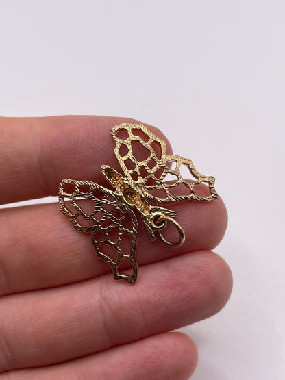 9ct gold butterfly pendant
